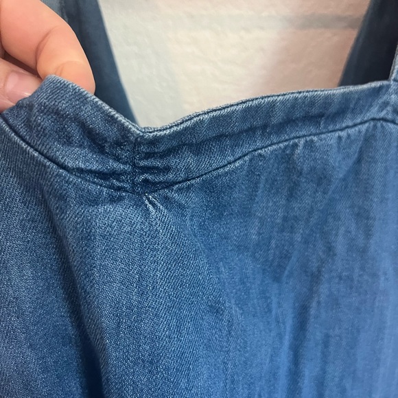 Zara Denim Mini Balloon Sleeve Dress - Picture 9 of 13